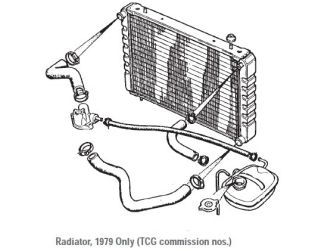 Radiateur de 1979 le vase ce trouve du cote droit, il et en tole.